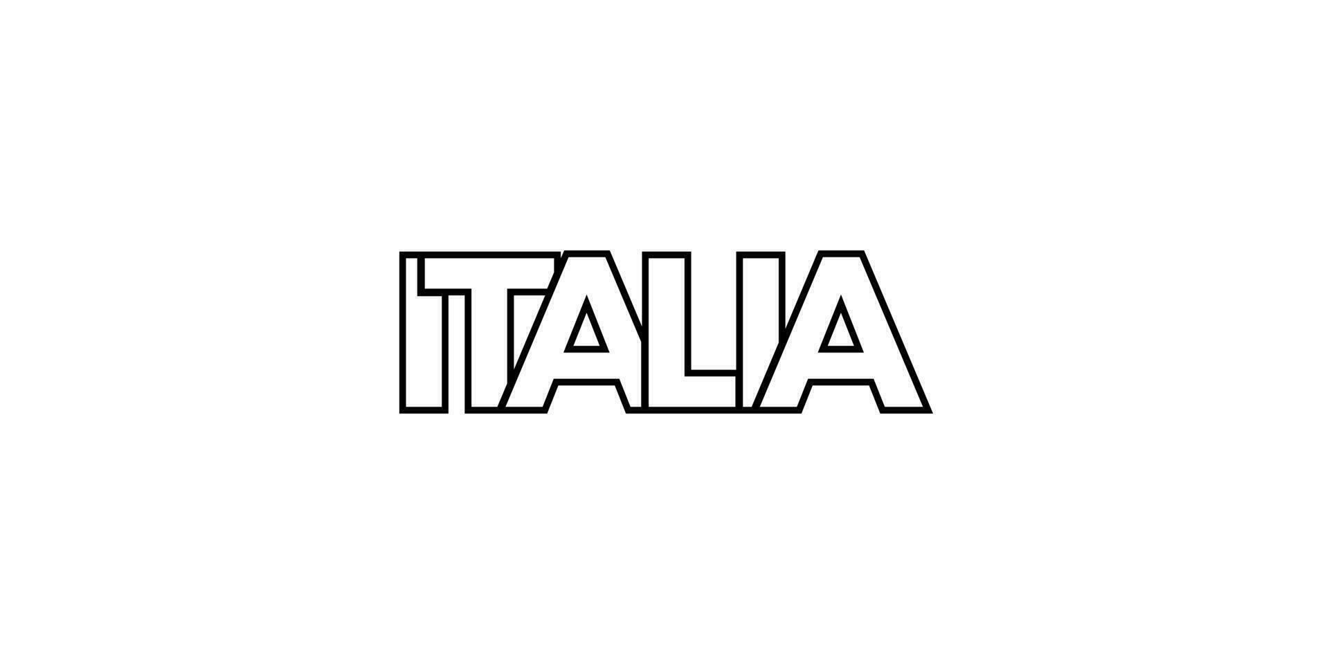 italia emblema. a Projeto características uma geométrico estilo, vetor ilustração com negrito tipografia dentro uma moderno Fonte. a gráfico slogan rotulação.