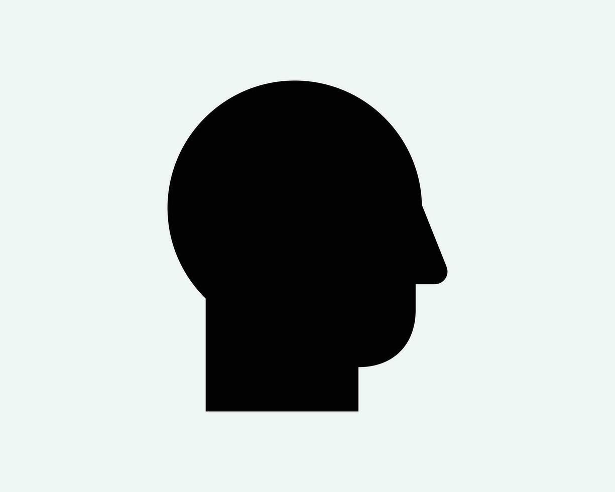 cabeça forma silhueta ícone pessoa homem face perfil retrato humano masculino Garoto lado Visão placa símbolo Preto obra de arte gráfico ilustração clipart eps vetor