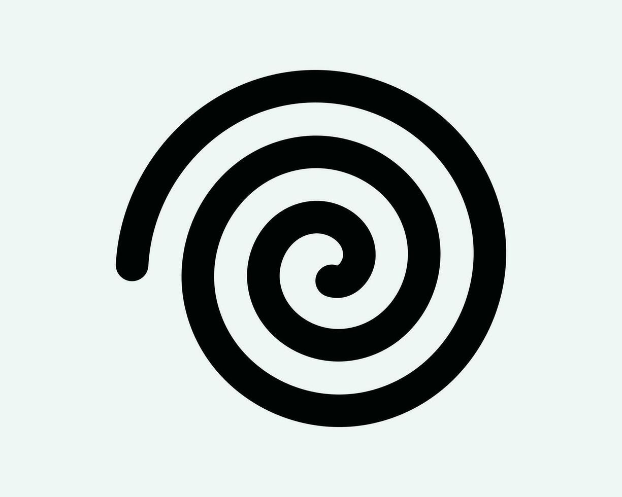 espiral ícone. redemoinho girar fiação círculo movimento circular tornado rodopio tufão volta placa símbolo Preto obra de arte gráfico ilustração clipart eps vetor