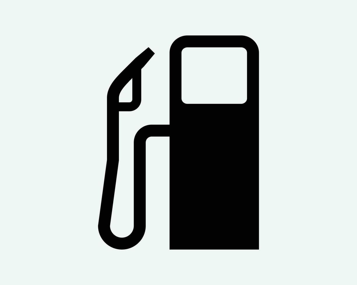 gás bomba ícone. gasolina serviço combustível estação Gasolina diesel reabastecer petróleo bocal placa símbolo Preto obra de arte gráfico ilustração clipart eps vetor