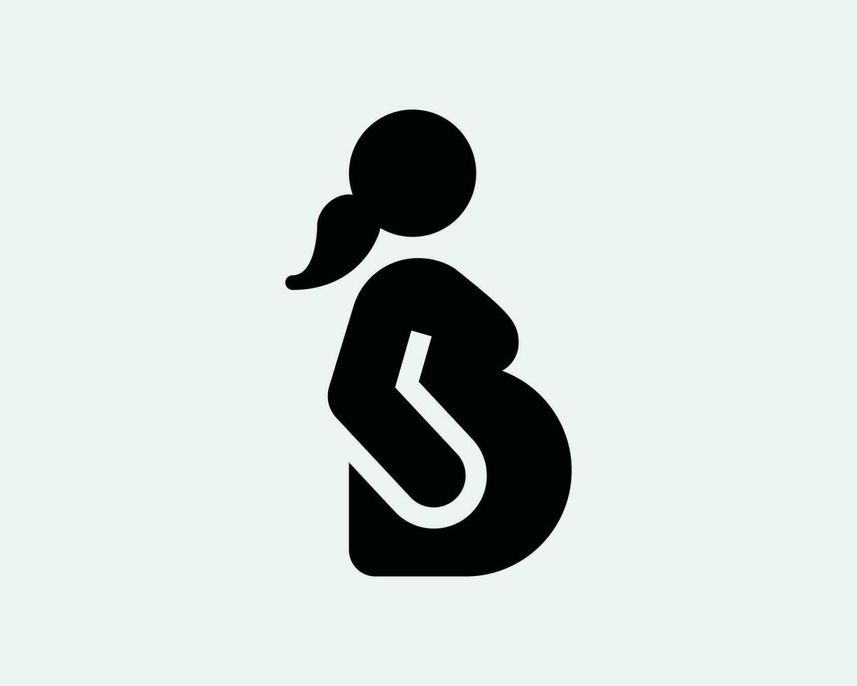 grávida mulher ícone. gravidez mãe maternidade bebê maternidade esperando nascimento barriga placa símbolo obra de arte gráfico ilustração clipart vetor cricut