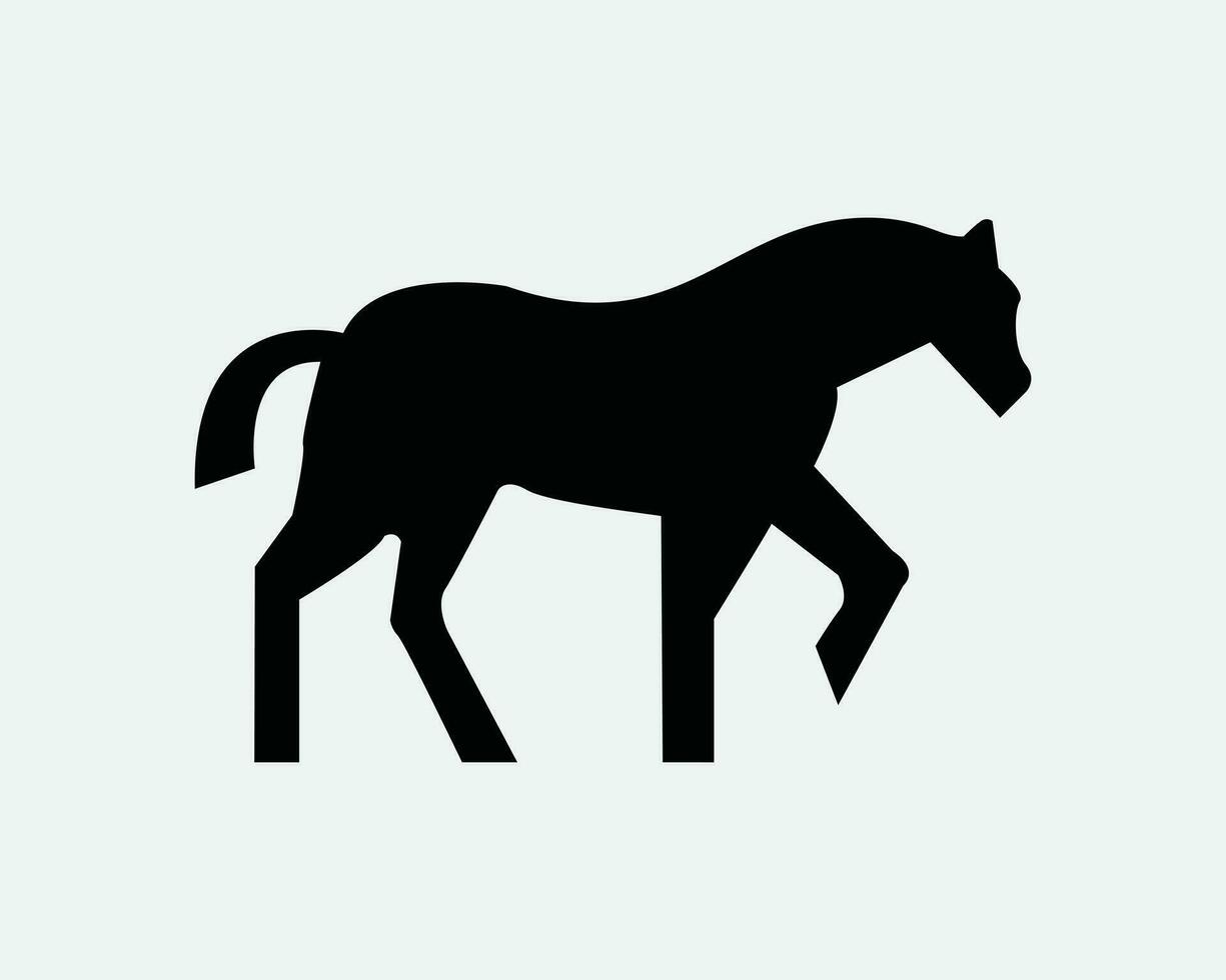 cavalo ícone. pónei animal selvagem animais selvagens Fazenda equestre esporte silhueta forma galope ícone placa símbolo obra de arte gráfico ilustração clipart vetor cricut