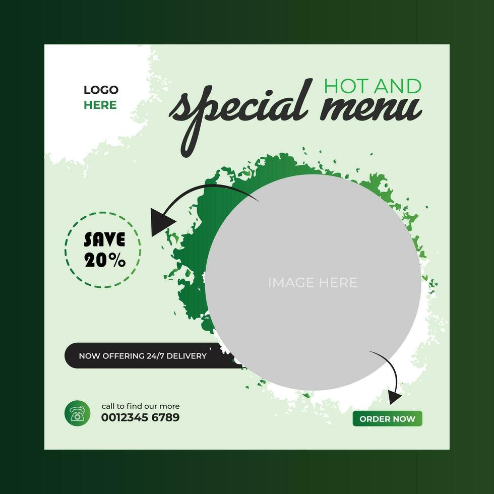 design de modelo de banner de conceito de menu especial. desconto cartaz de layout de promoção abstrata. vetor