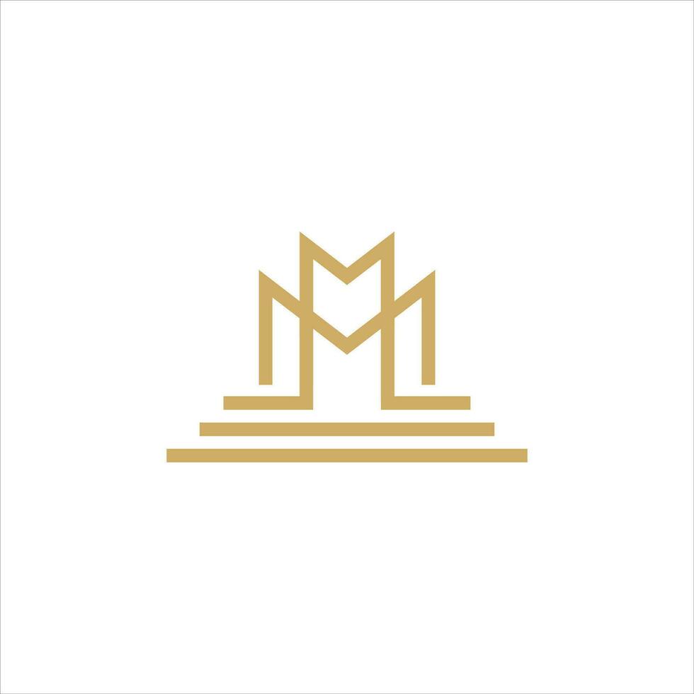 m carta logotipo Projeto vetor modelo