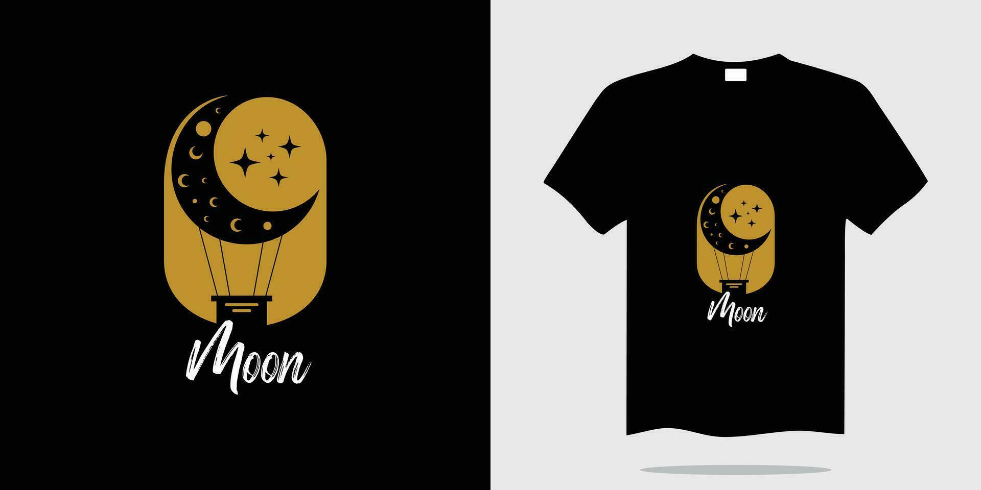 lua camiseta Projeto vetor ilustração