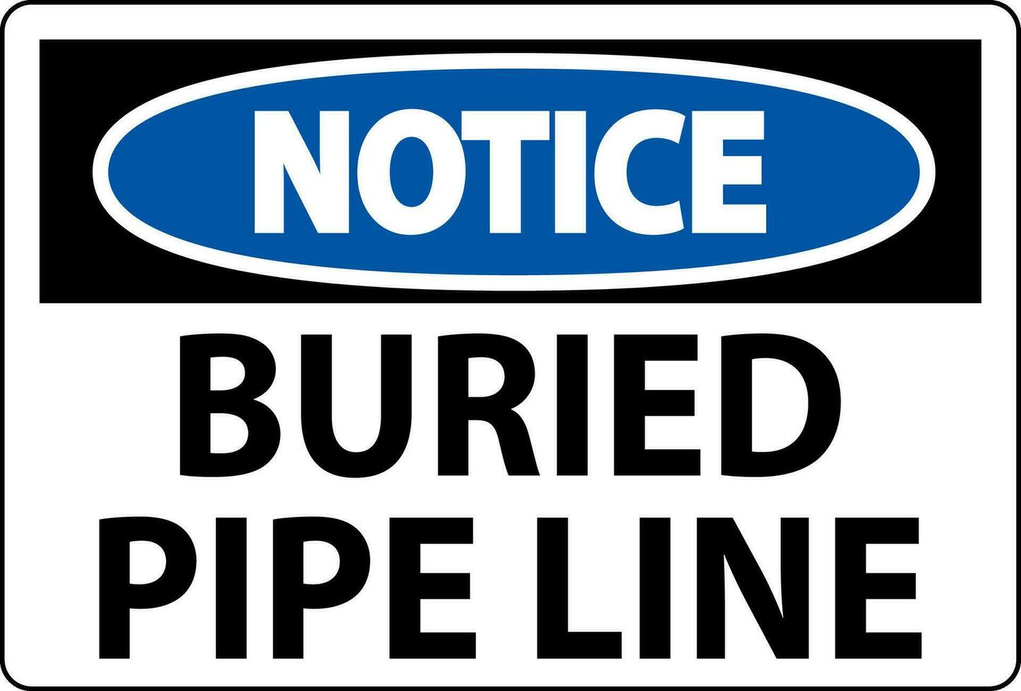 aviso prévio placa enterrado tubo linha em branco fundo vetor