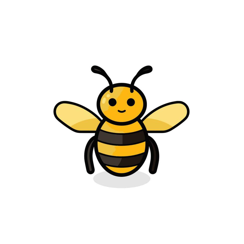 vetor do uma amarelo e Preto abelha em uma branco fundo