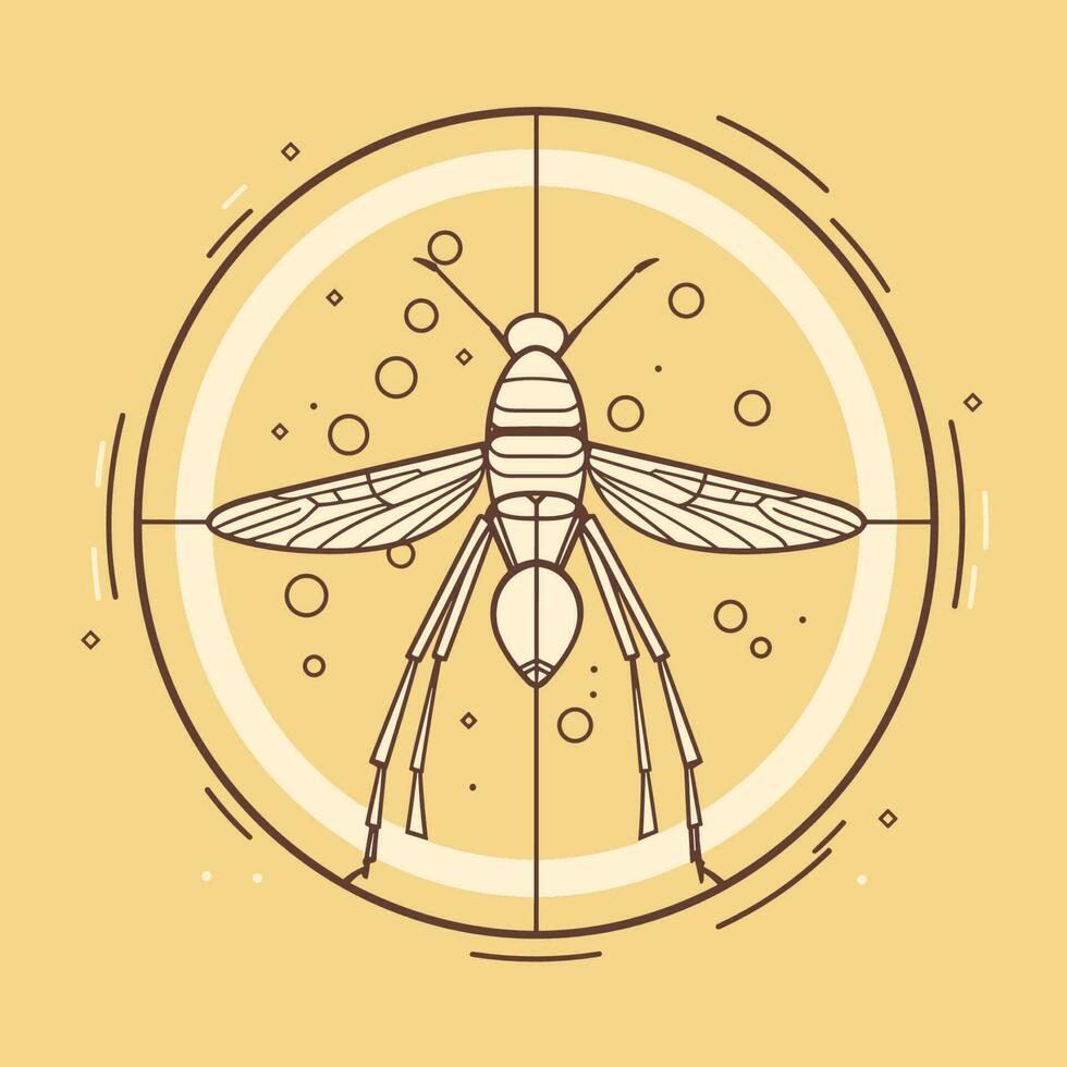 vetor do uma mosquito em uma vibrante amarelo fundo