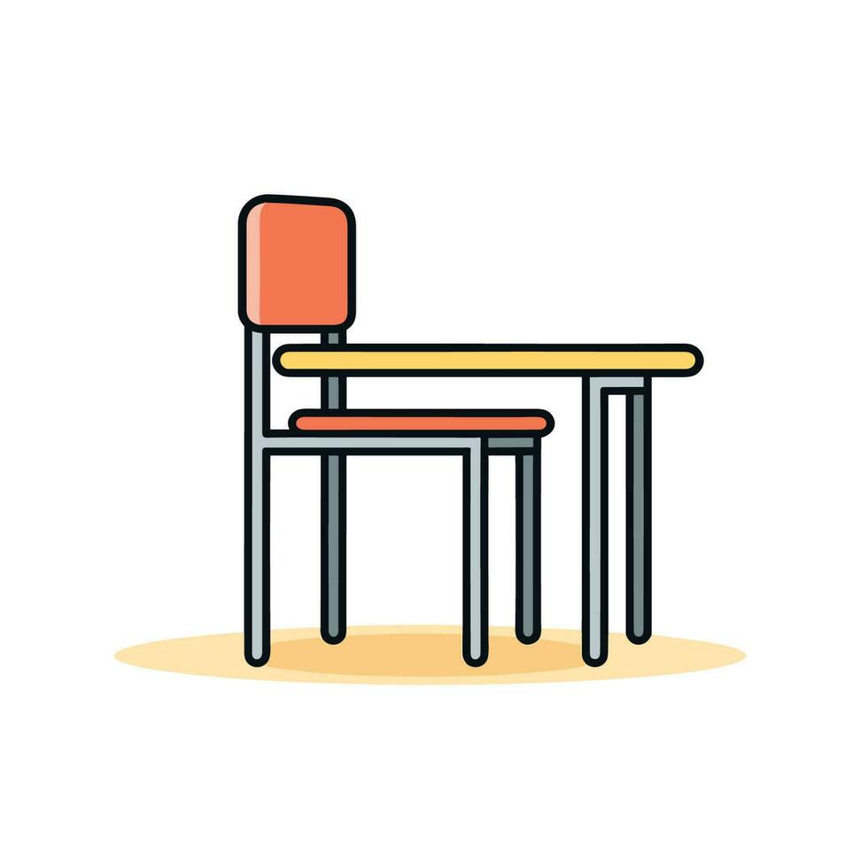 vetor do uma minimalista cadeira e mesa dentro uma limpar \ limpo e moderno configuração