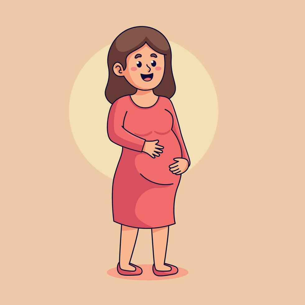 desenho animado grávida mãe vetor