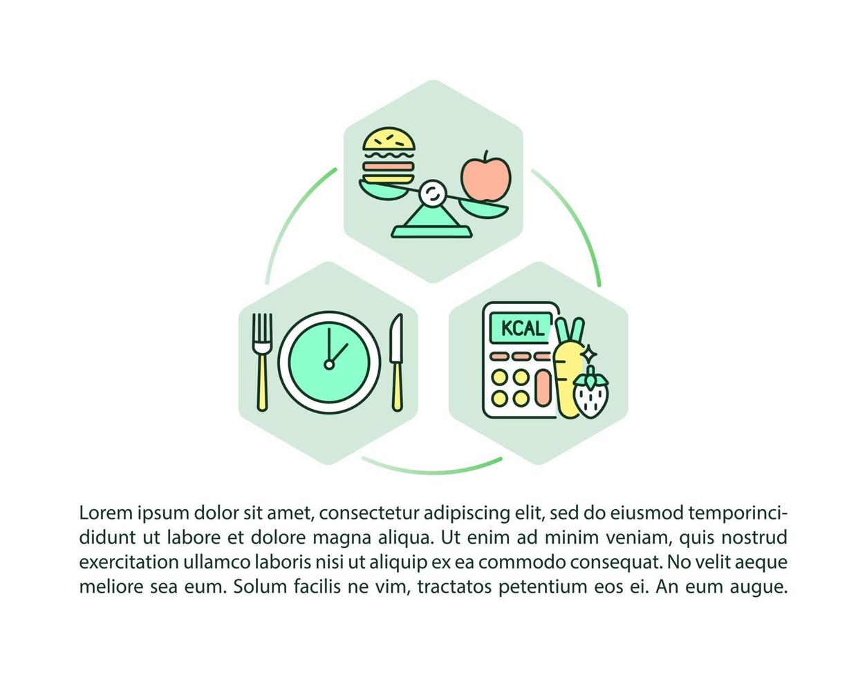 ícones de linha de conceito de padrões de refeição escolar com texto. modelo de vetor de página ppt com espaço de cópia. folheto, revista, elemento de design de boletim informativo. lanches cheios de vegetação em ilustrações lineares de cafeteria em branco