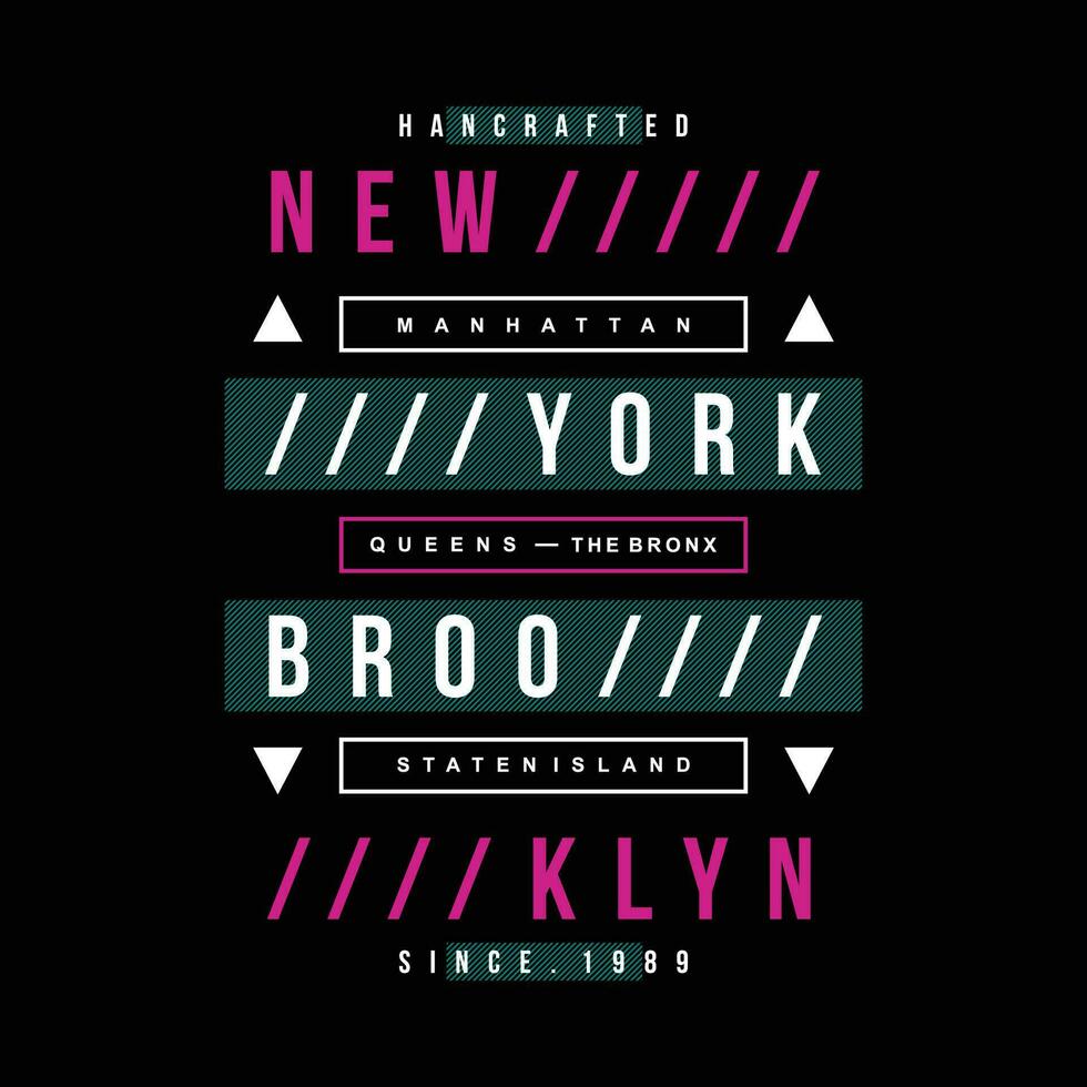 Brooklyn Novo Iorque texto quadro, gráfico moda estilo, t camisa projeto, tipografia vetor, ilustração vetor