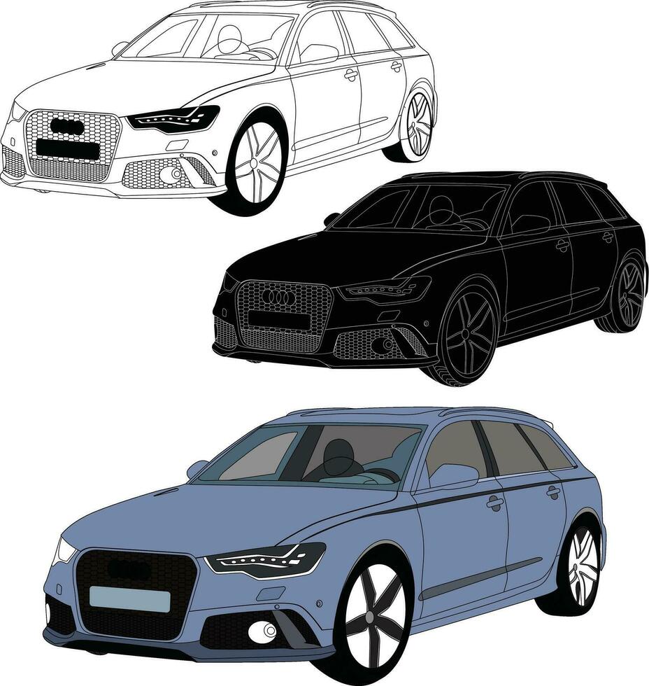 ilustração de arte de linha de vetor de carro