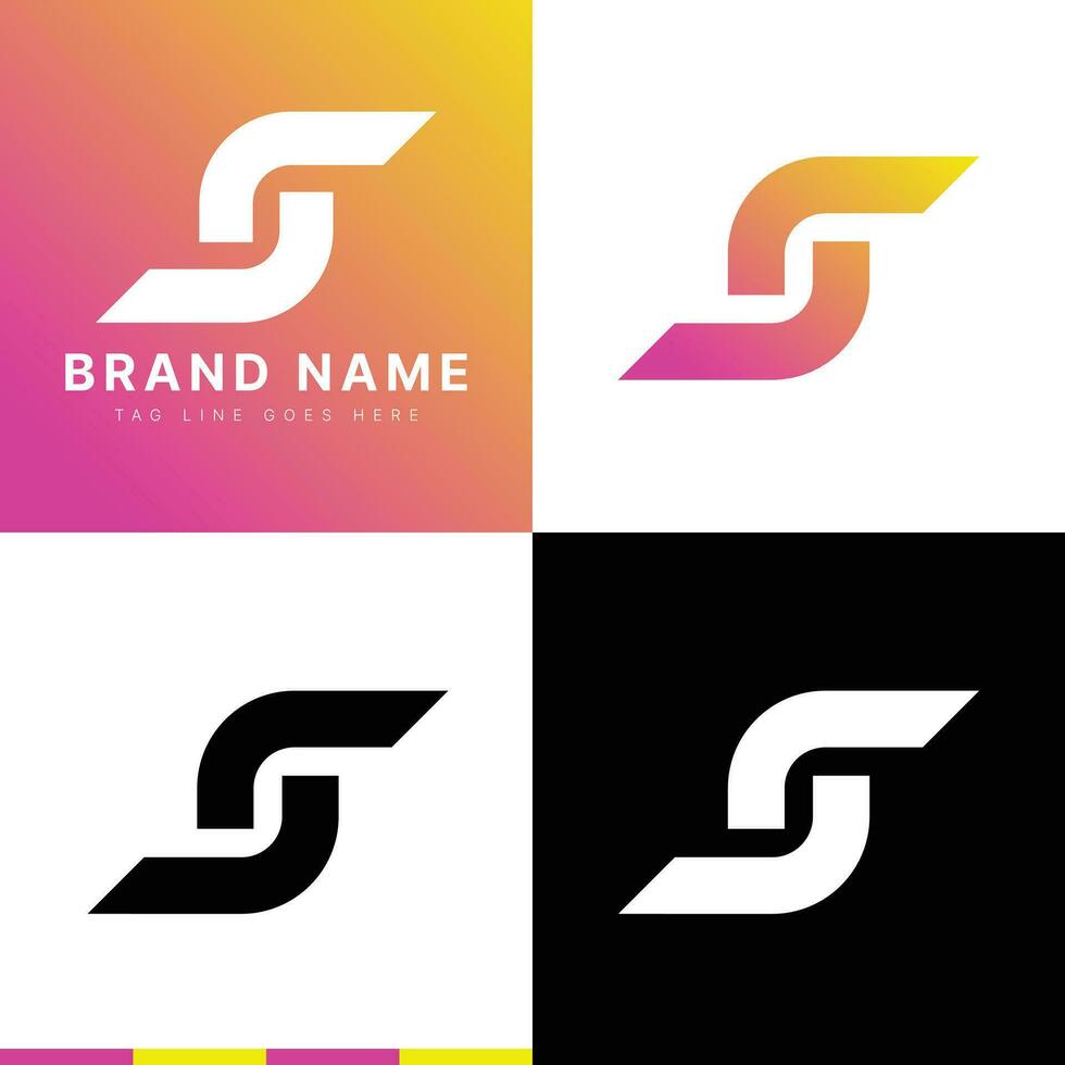 simples moderno inicial carta s gradiente Rosa laranja vetor logotipo Projeto. utilizável para o negócio e branding logotipos. plano vetor logotipo Projeto modelo elemento.