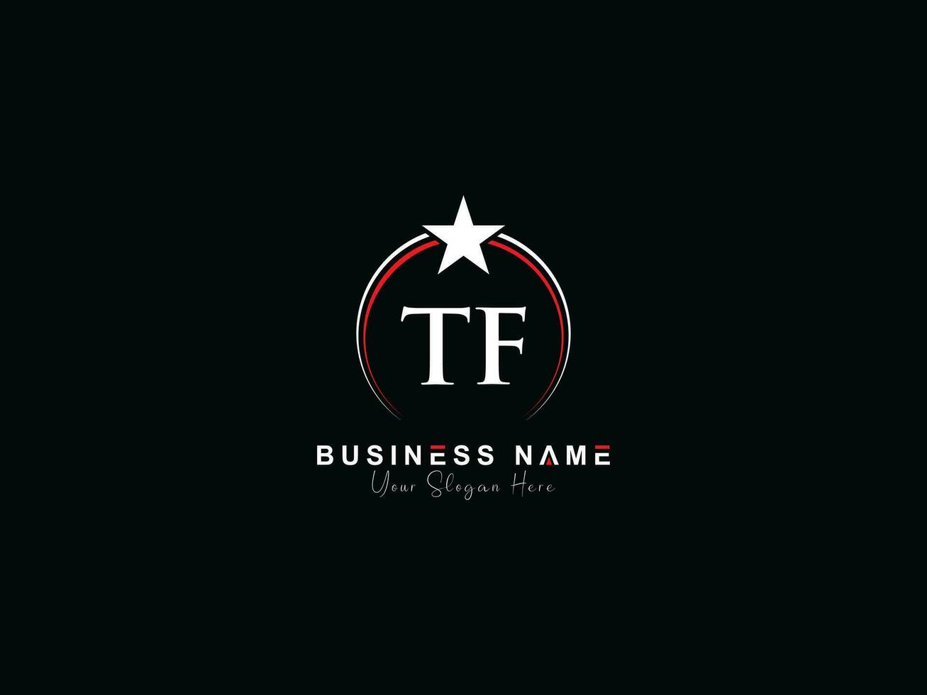 inicial real tf Estrela logotipo ícone, minimalista tf círculo logotipo ícone vetor