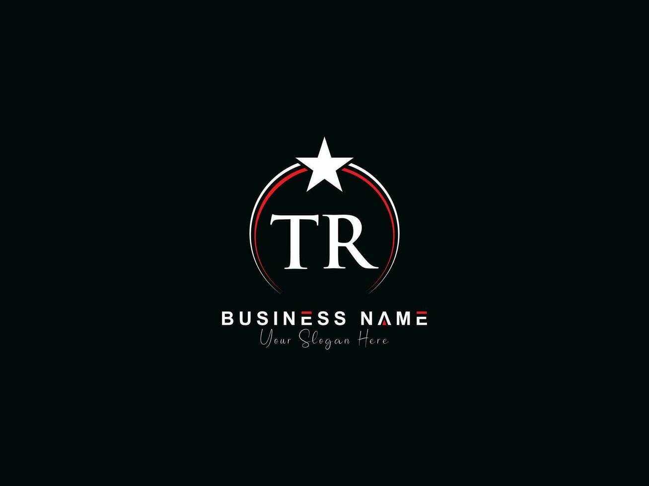 inicial real tr Estrela logotipo ícone, minimalista tr círculo logotipo ícone vetor