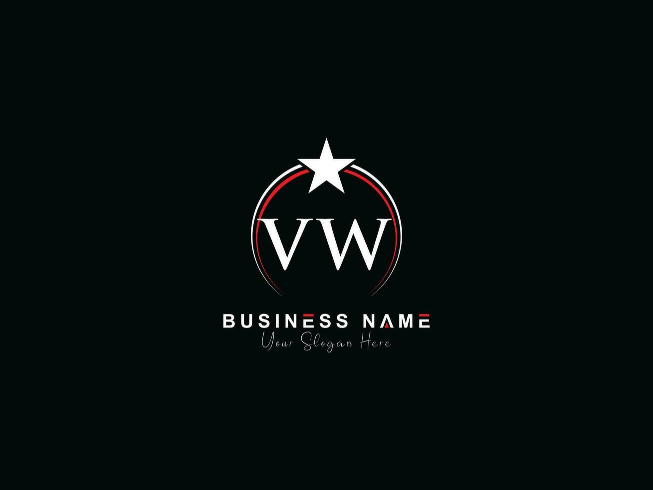 inicial luxo vw círculo logotipo carta, mínimo real Estrela vw logotipo símbolo para o negócio vetor