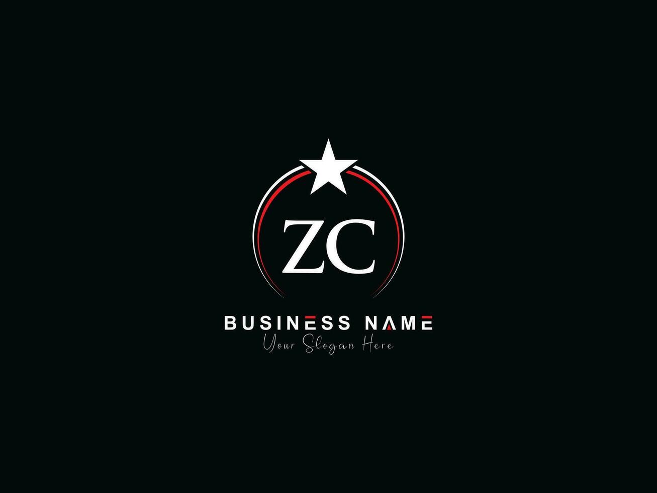 criativo círculo zc real Estrela logotipo, minimalista zc logotipo carta Projeto para você vetor