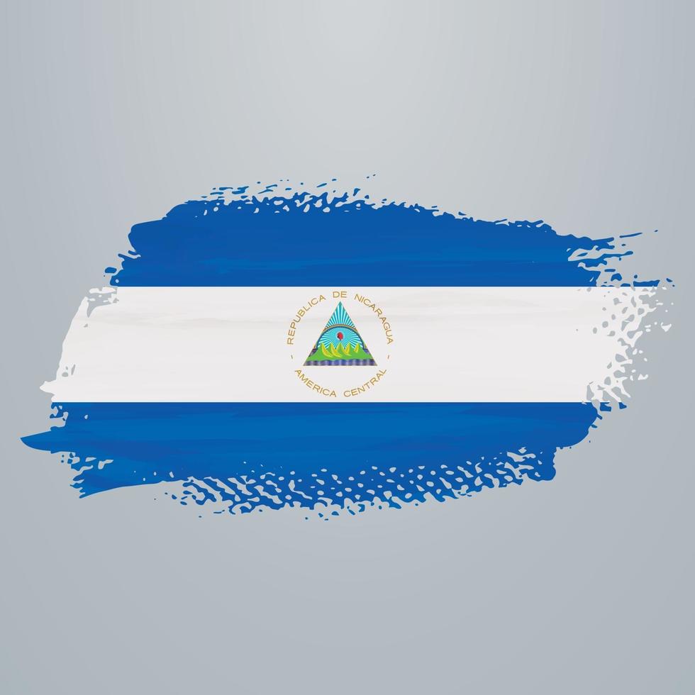 escova de bandeira da nicarágua vetor