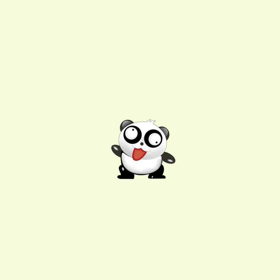 fofa e adorável panda ícone e logotipo vetor ilustração