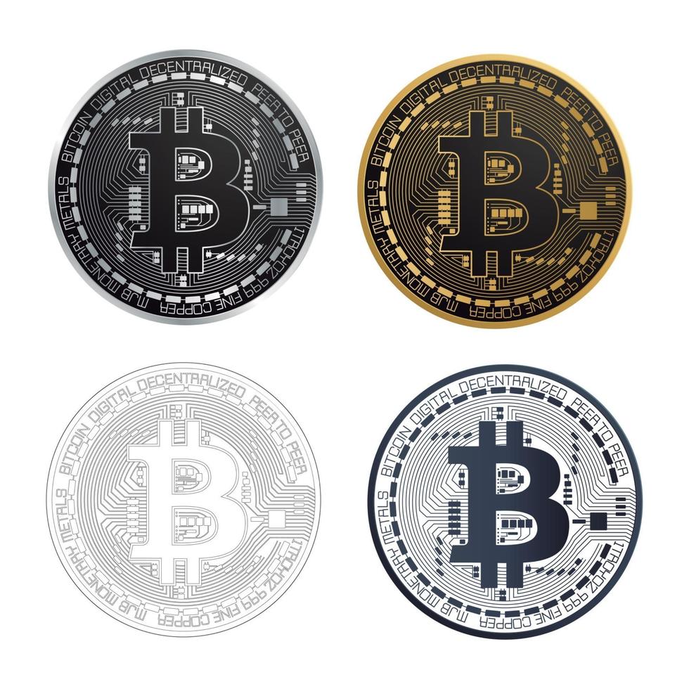 criptomoeda digital bitcoin vetor