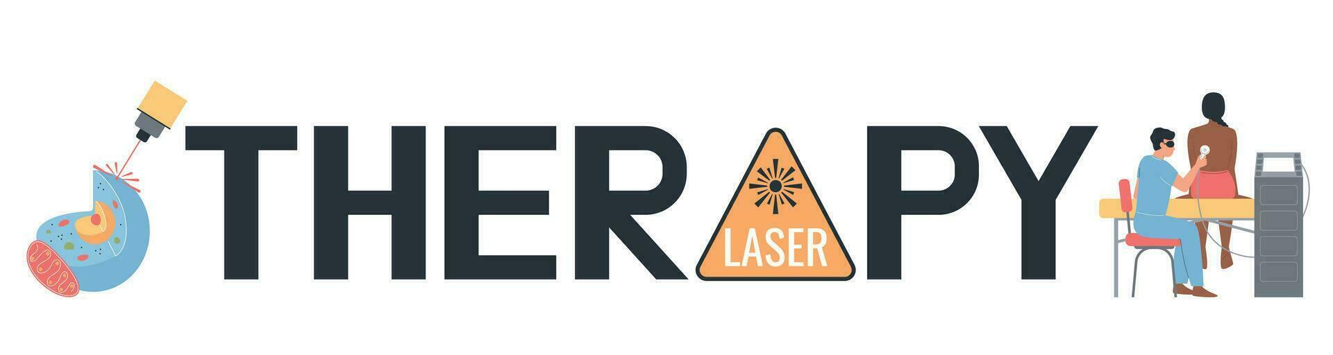 laser terapia texto composição vetor