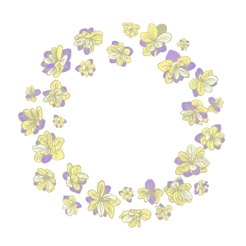 ilustração colorida de guirlanda floral. passador de mão. pode ser usado para convite, cartão e pôster vetor