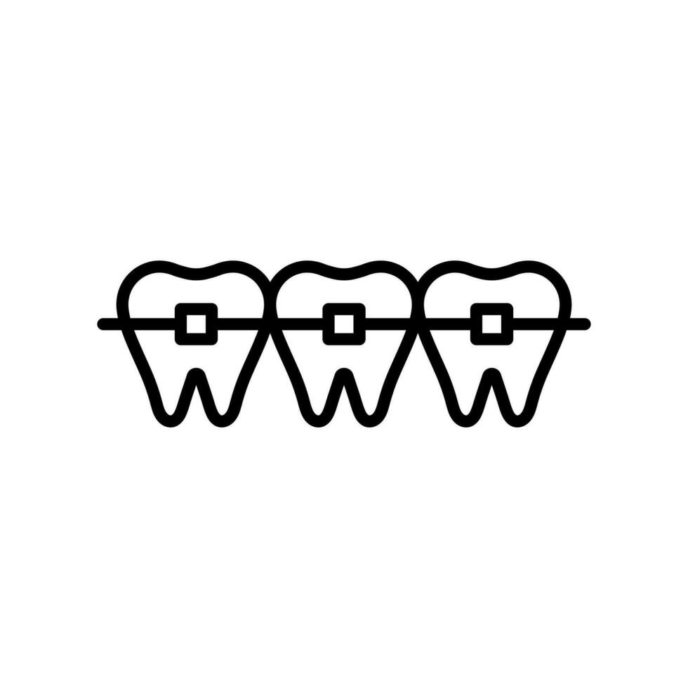 dental suspensórios ícone dentro linha estilo Projeto isolado em branco fundo. editável AVC. vetor