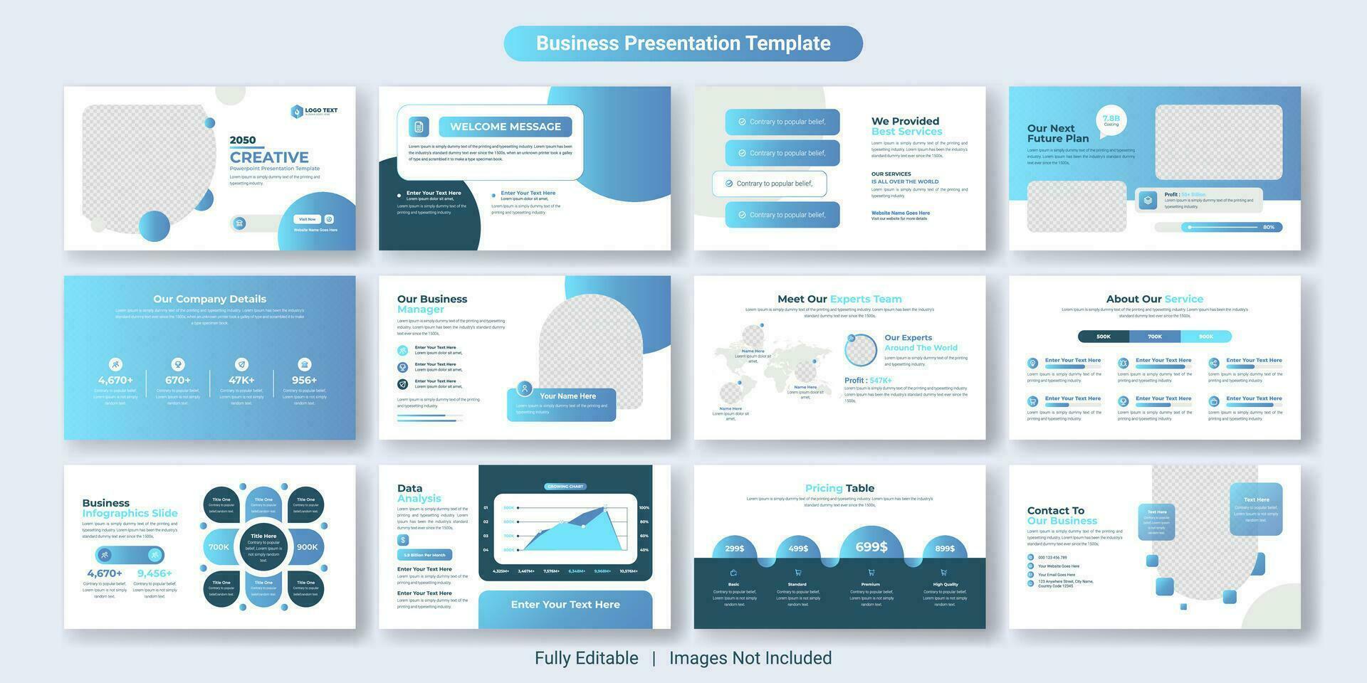 design de modelo de slides de apresentação de negócios criativos. use para fundo de apresentação moderno, design de folheto, controle deslizante de site, página de destino, relatório anual, perfil da empresa vetor