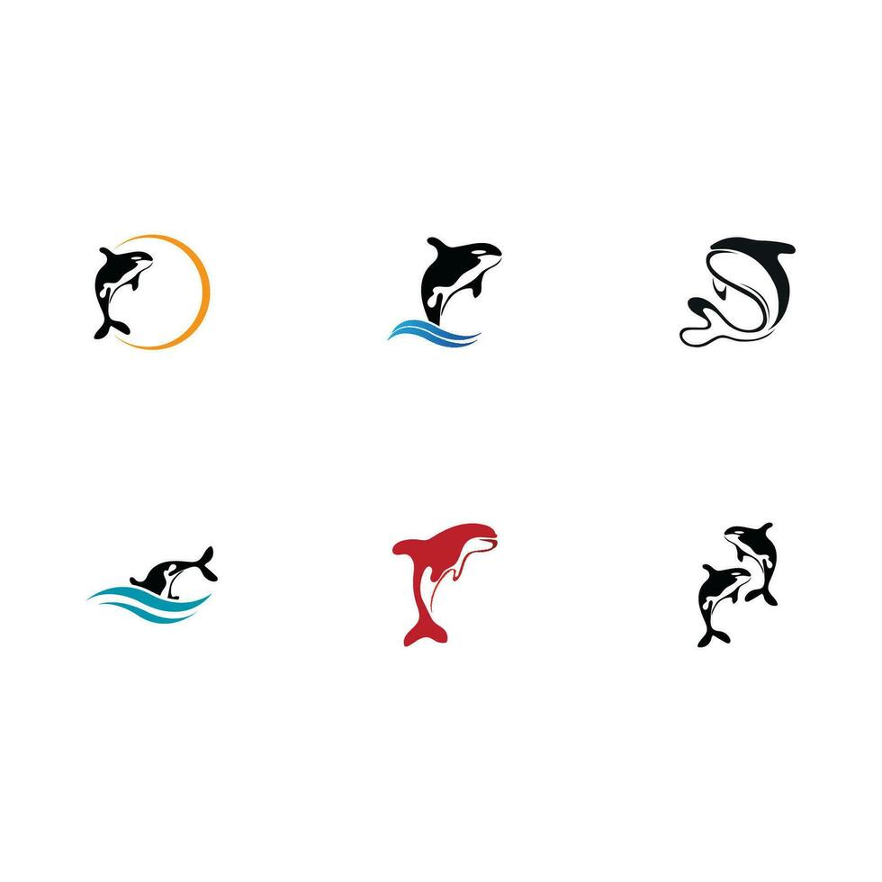 logotipo da baleia orca vetor