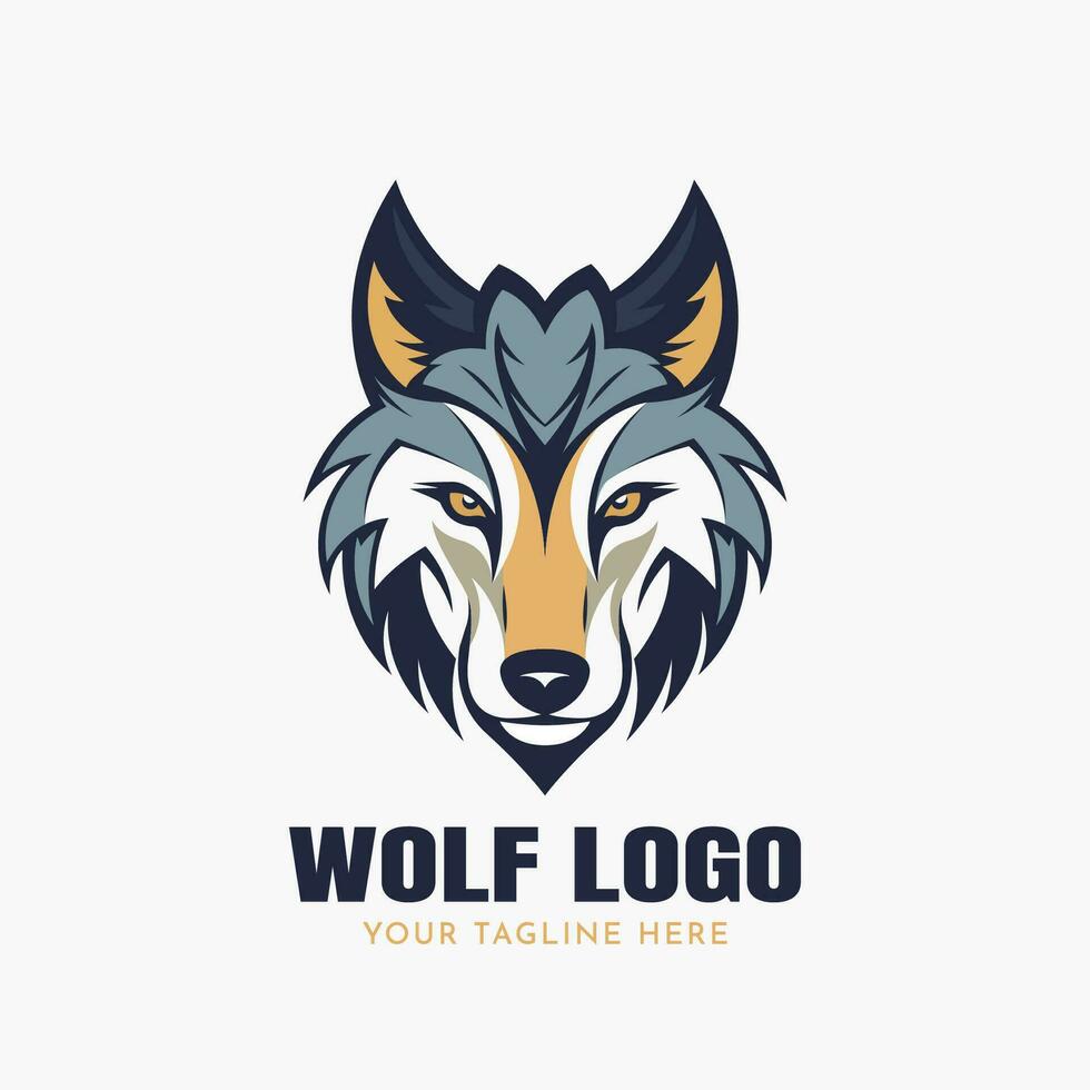 Lobo ilustração logotipo vetor modelo