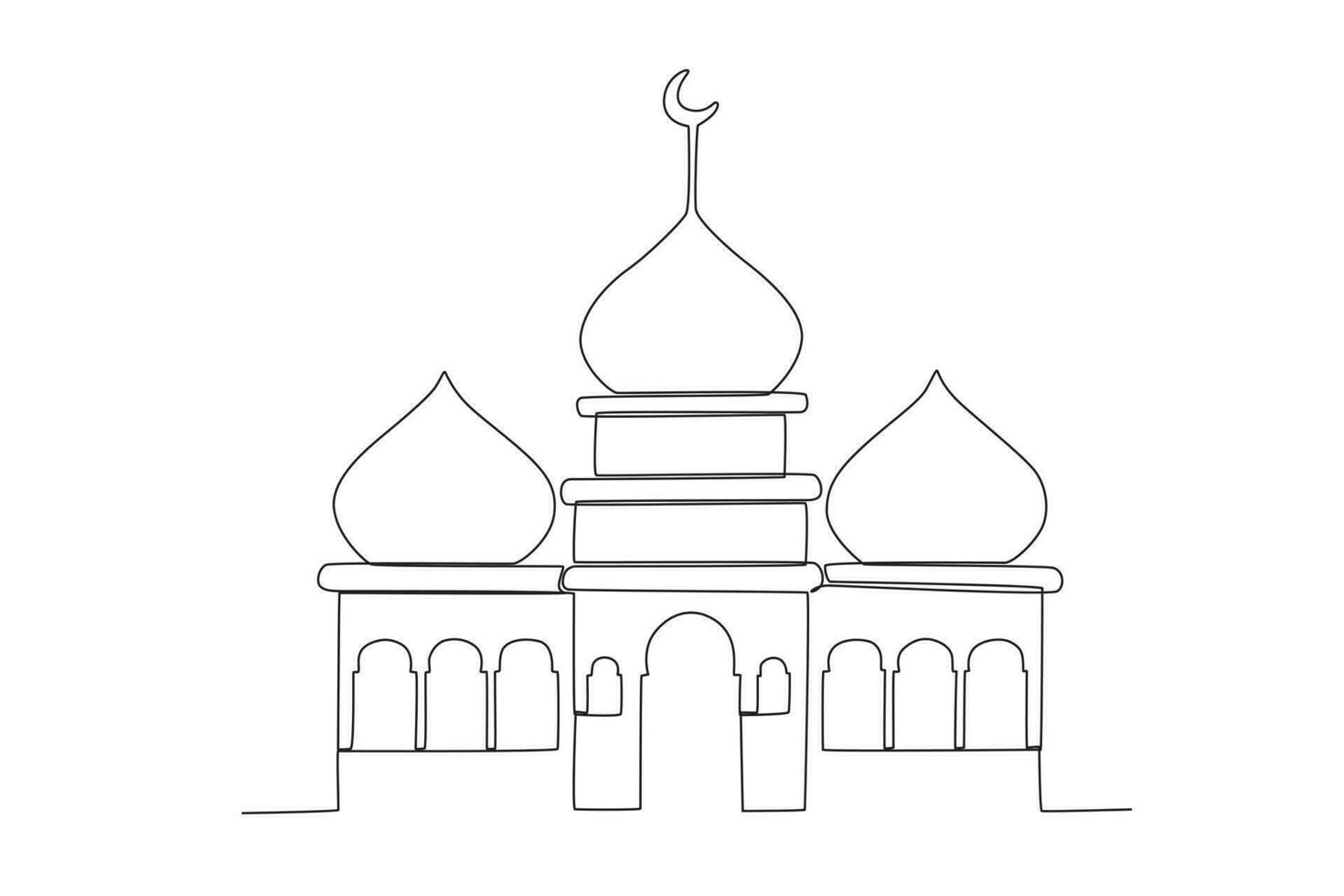 ilustração do uma mesquita para muçulmanos vetor