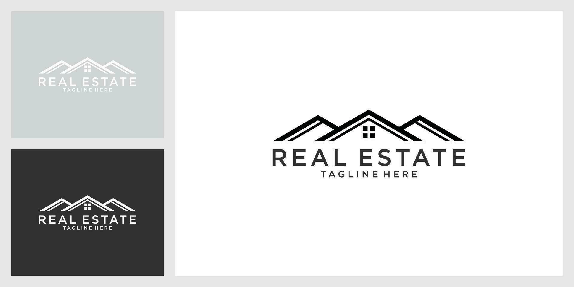 conceito de design de vetor de telhado e logotipo em casa. logotipo imobiliário