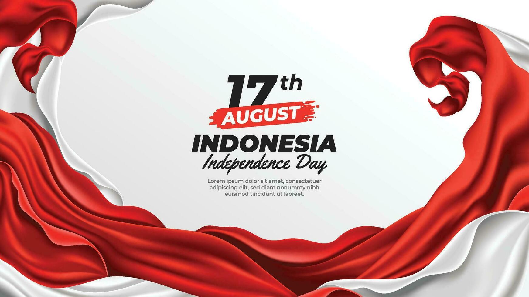 realista vermelho e branco bandeira dentro Indonésia independência dia fundo vetor