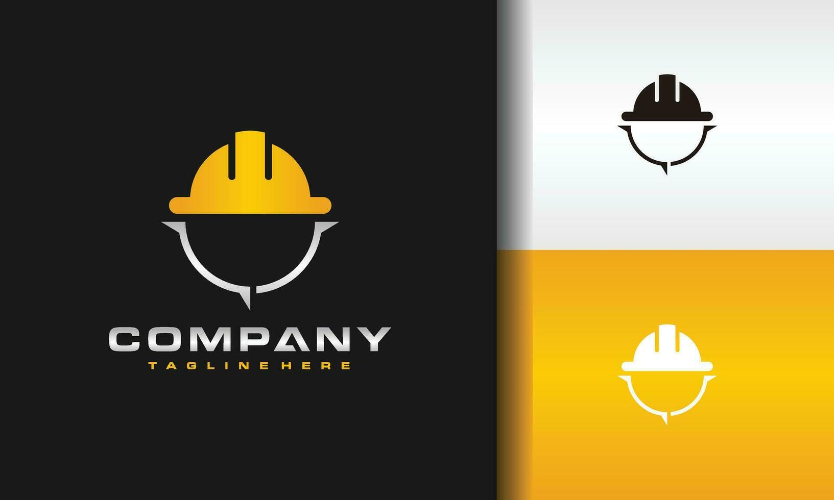 logotipo construção capacete vetor