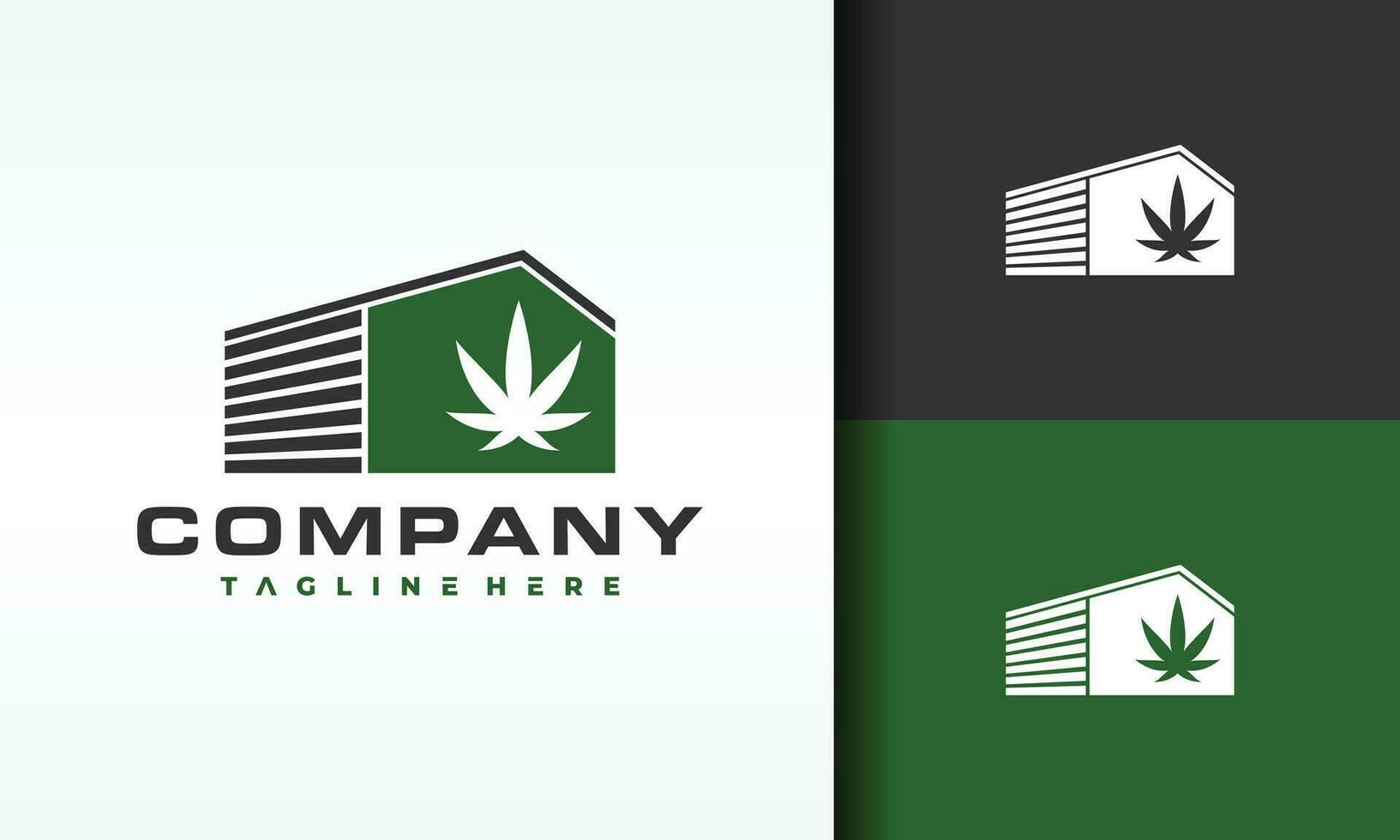 cannabis armazém logotipo vetor