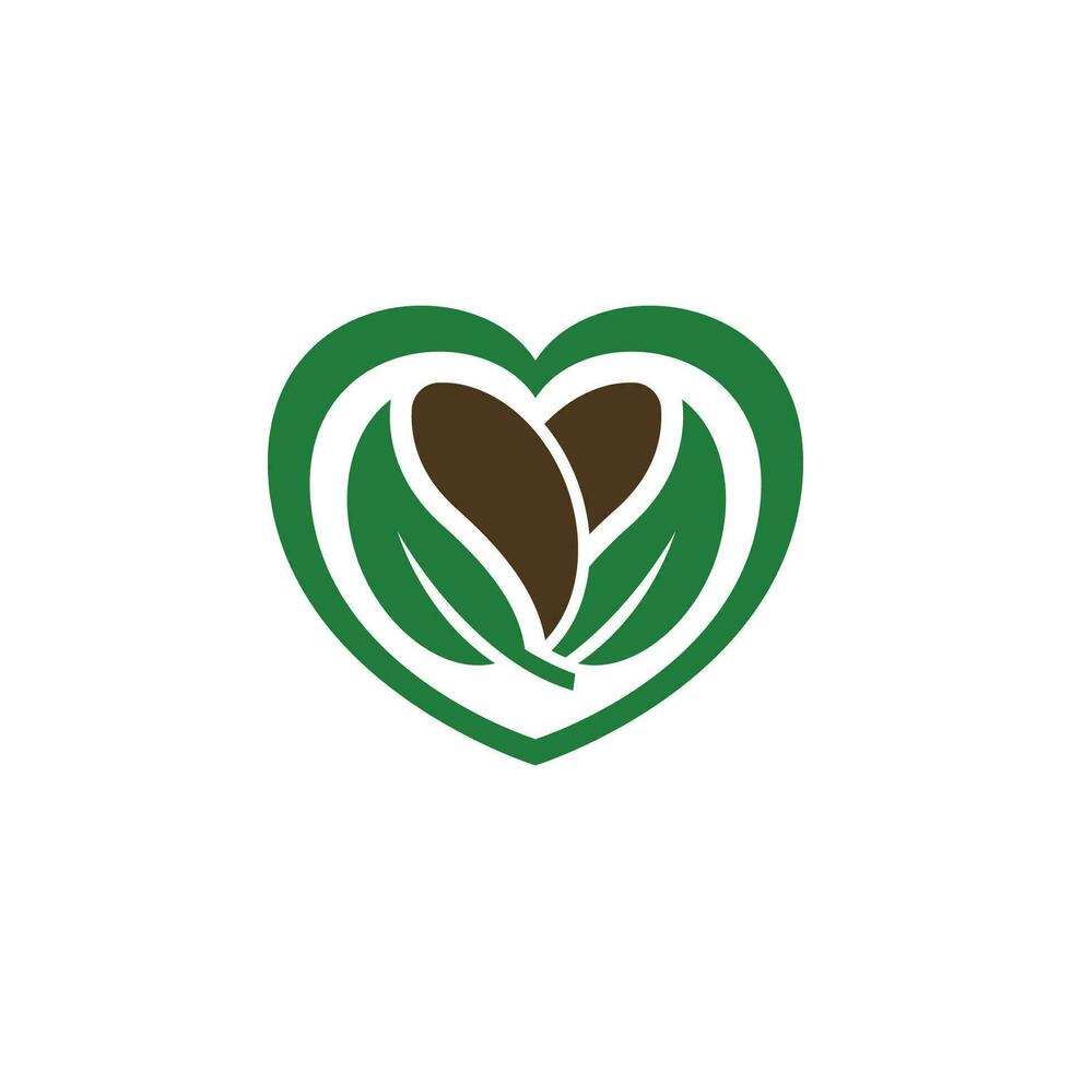 amor café logotipo vetor