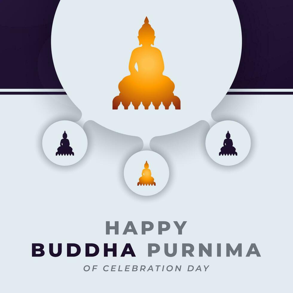 feliz Buda purnima dia celebração vetor Projeto ilustração para fundo, poster, bandeira, anúncio, cumprimento cartão