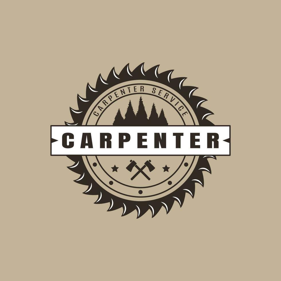 carpinteiro vintage logotipo Projeto. - vetor. vetor