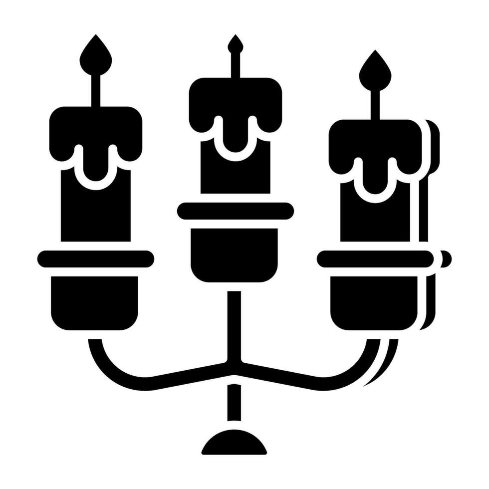 ícone de design exclusivo do candelabro vetor