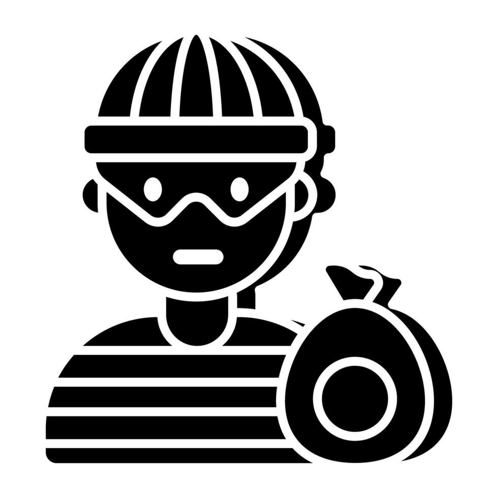 ícone de design exclusivo de ladrão vetor