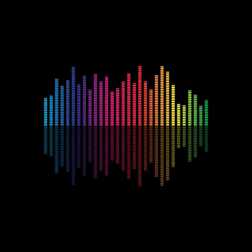 audio colorida onda logotipo. vetor equalizador elemento. som onda ilustração logotipo vetor ícone modelo