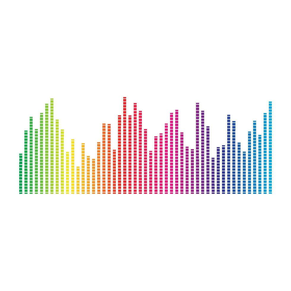 audio colorida onda logotipo. vetor equalizador elemento. som onda ilustração logotipo vetor ícone modelo