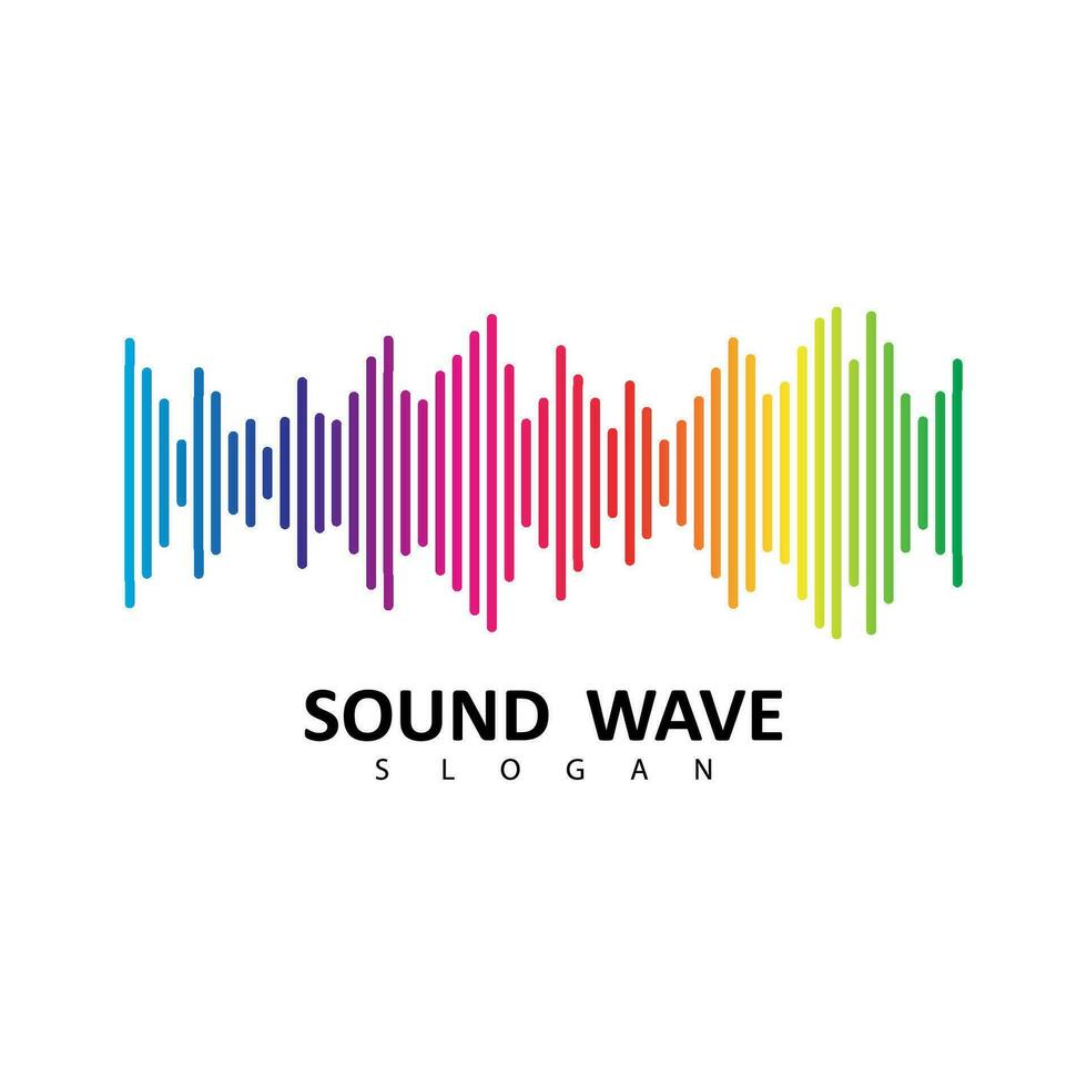 audio colorida onda logotipo. vetor equalizador elemento. som onda ilustração logotipo vetor ícone modelo