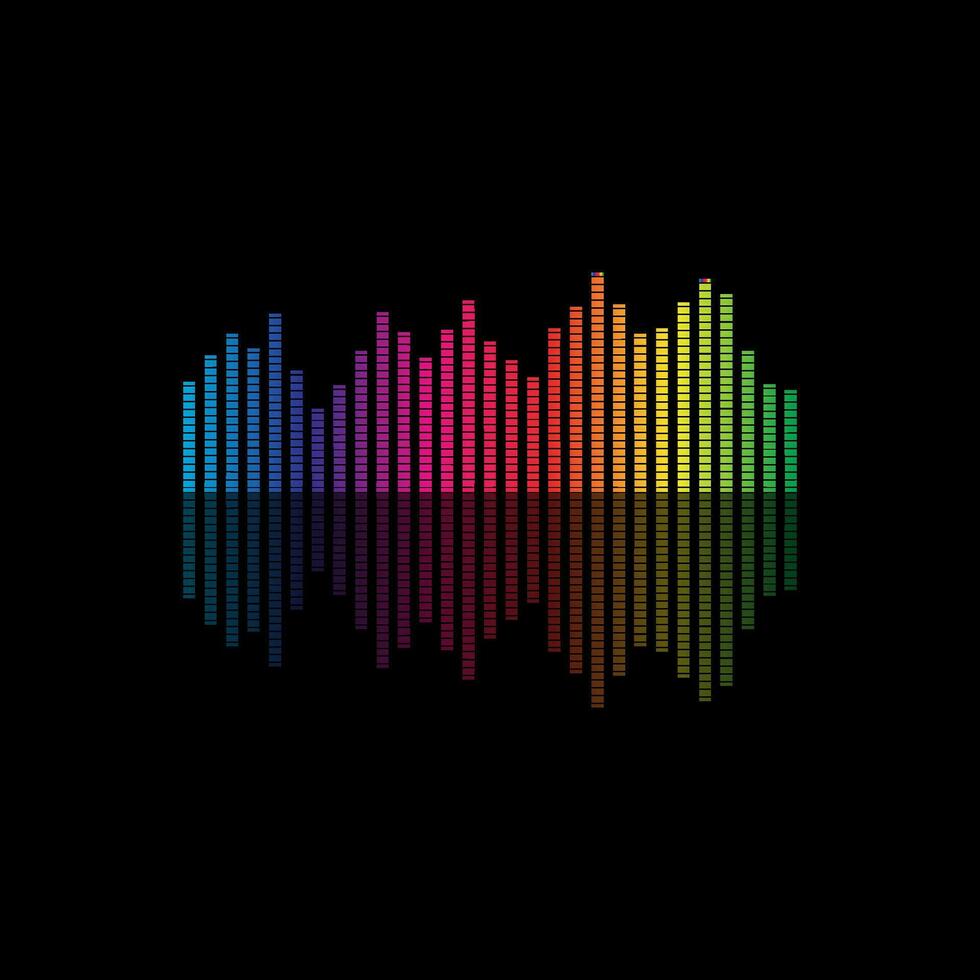 audio colorida onda logotipo. vetor equalizador elemento. som onda ilustração logotipo vetor ícone modelo