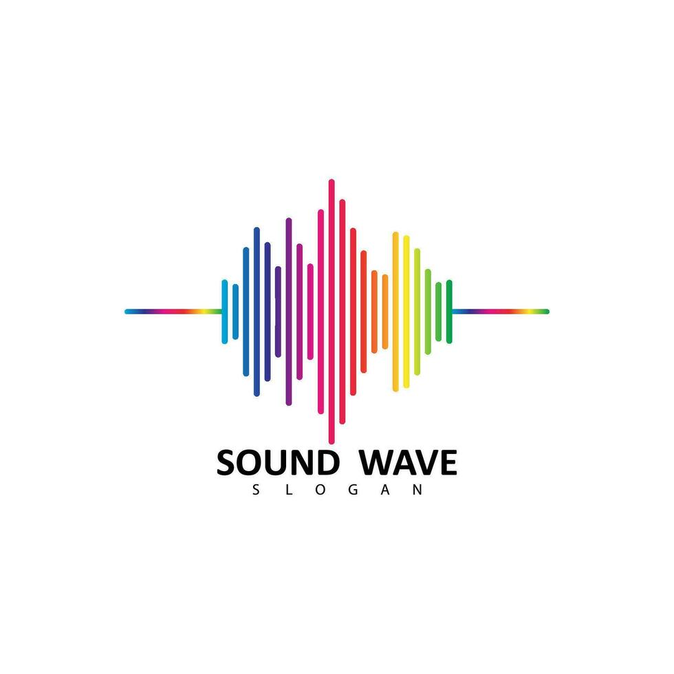 audio colorida onda logotipo. vetor equalizador elemento. som onda ilustração logotipo vetor ícone modelo