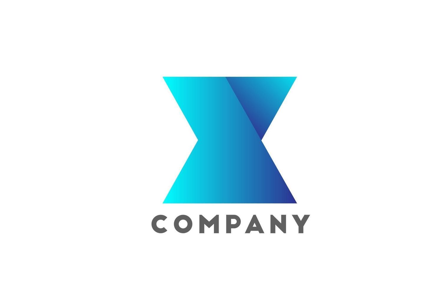 x carta de logotipo do alfabeto geométrico para negócios e empresa com a cor azul. brading e letras corporativas com design futurista e gradiente vetor
