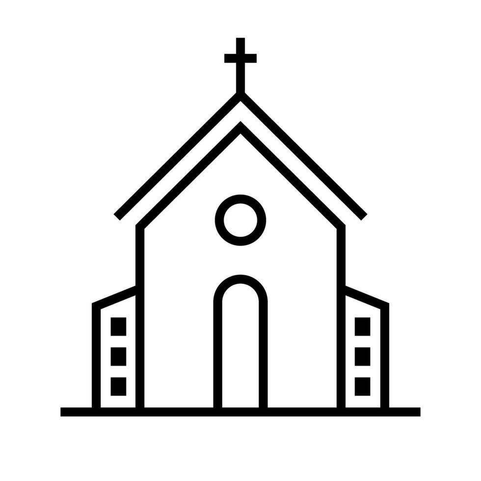 cristão catedral ícone. religioso instituição ícone. vetor. vetor
