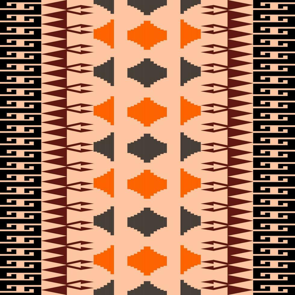 design tradicional de padrão étnico geométrico para plano de fundo, tapete, papel de parede, roupas, embrulho, batik, tecido, sarongue, estilo de bordado de ilustração vetorial. vetor