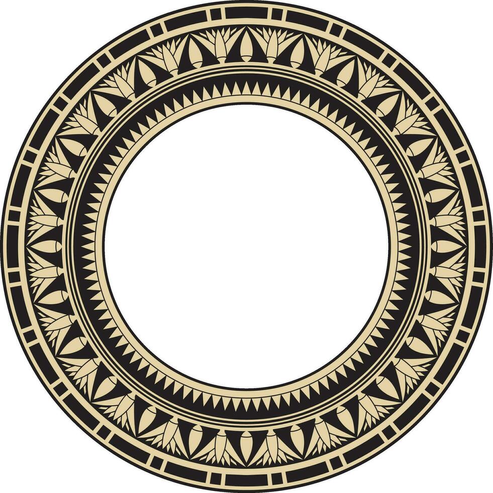 vetor antigo ouro e Preto egípcio volta ornamento. sem fim nacional étnico fronteira, quadro, anel